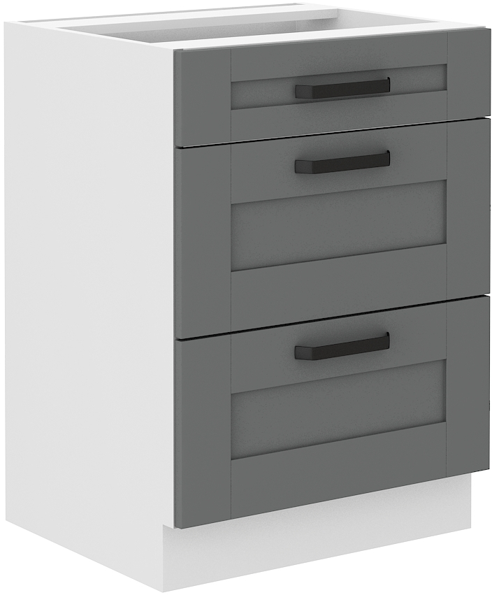 Unterschrank 60 cm mit Schubladen LUNA DUST Grau / Weiss GR/WH