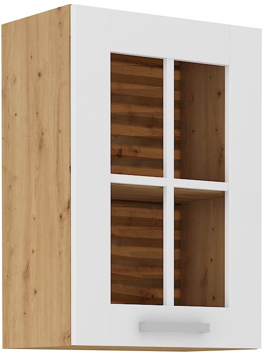 Oberschrank 40/72 cm Glasvitrine - LUNA WH/AR