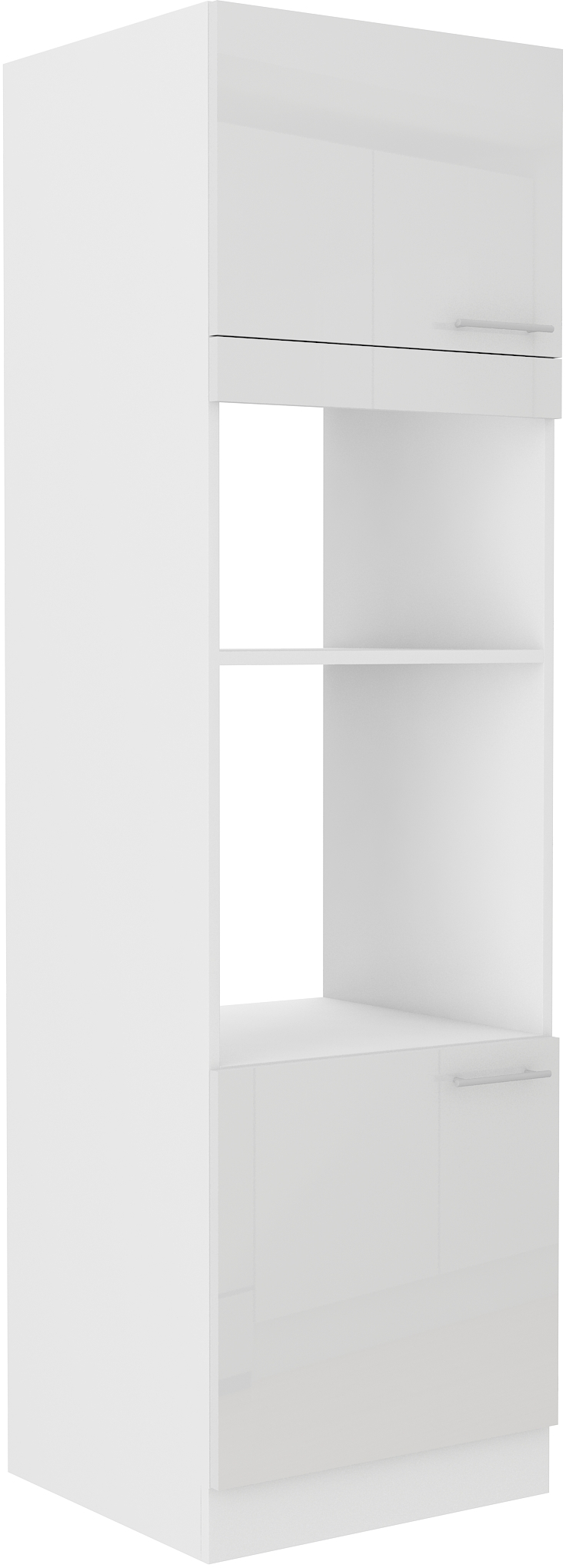 Hochschrank für Backofen und Mikrowelle 60 cm / 210cm LARA Weiss HG