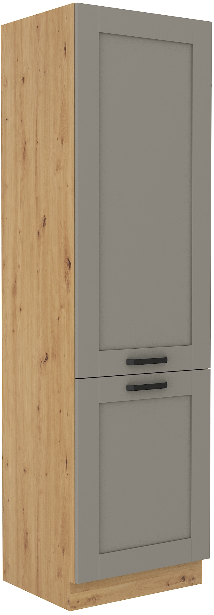 Kühlschrankumbauschrank 60 cm / 210cm LUNA CLAY Grau / Artisan GR/AR