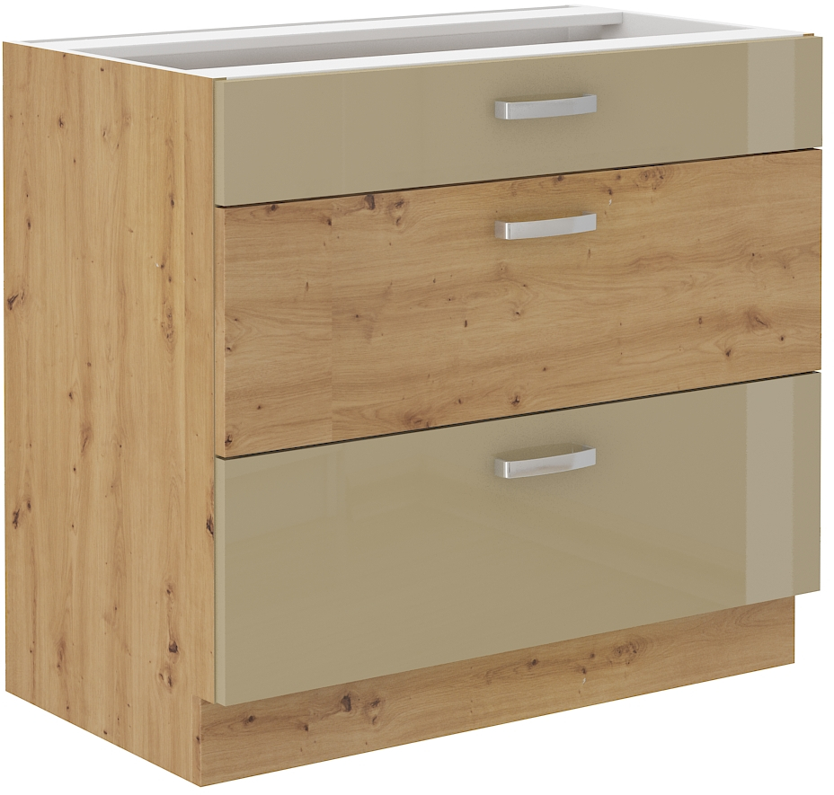 Unterschrank 80 cm mit Schubladen ARTISAN Cappucino HG