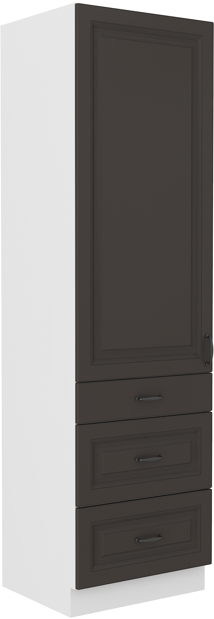 Hochschrank 60/210 cm mit 3 Schubladen - STILO GR/WH