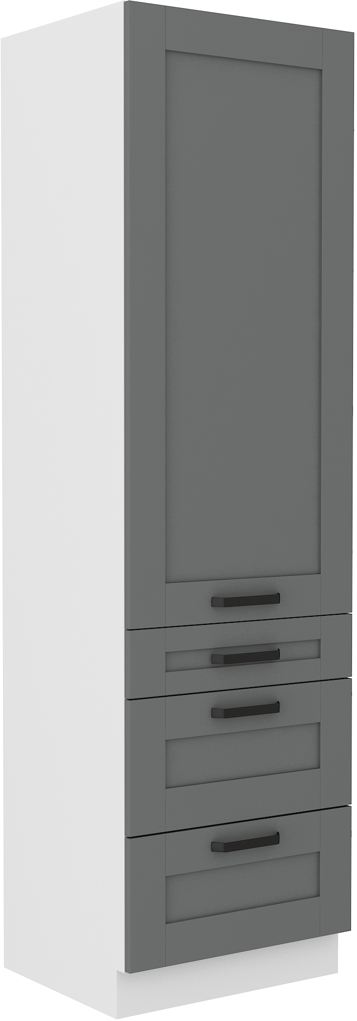 Hochschrank 60 cm / 210cm mit Schubladen LUNA DUST Grau / Weiss GR/WH