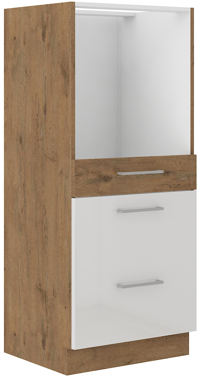 Backofenhochschrank 60 cm / 145 cm mit Schubladen VIGO Weiss HG 