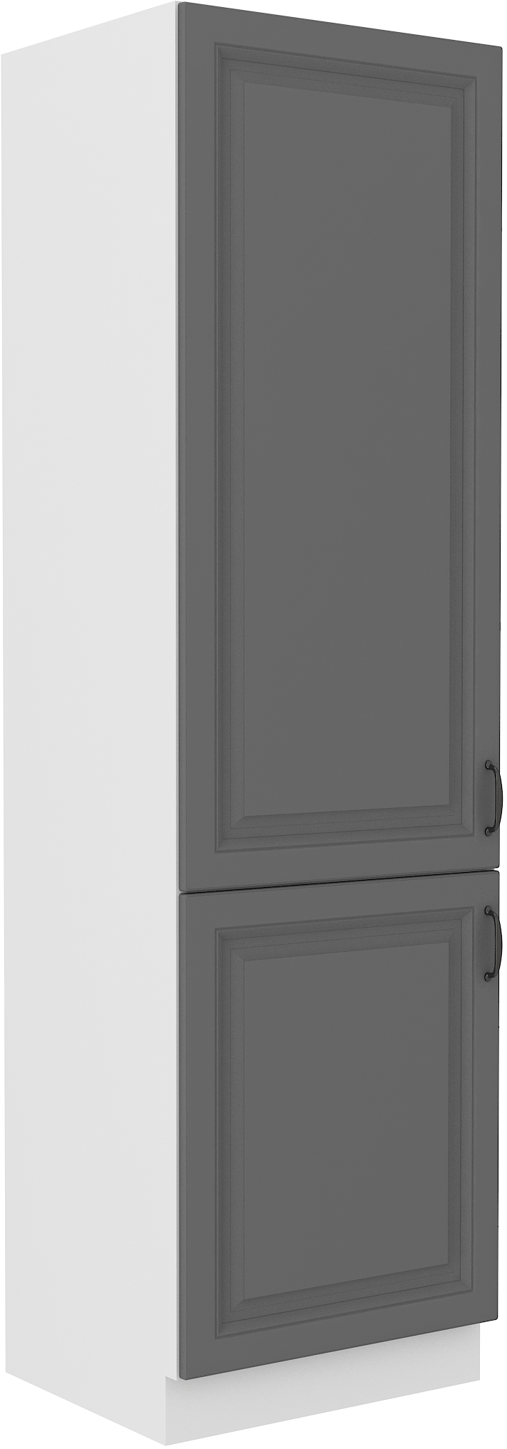 Kühlschrankumbauschrank 60 cm / 210cm STILO DUST Grau / Weiss GR/WH