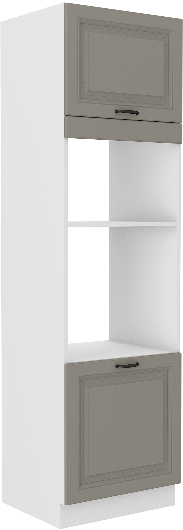 Backofenschrank für Mikrowelle 60 cm / 210cm STILO CLAY Grau / Weiss GR/WH