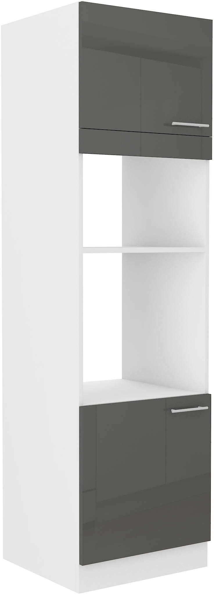 Hochschrank für Backofen und Mikrowelle 60 cm / 210cm LARA Grau HG