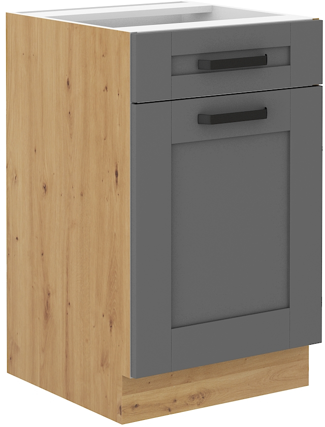 Unterschrank 50 cm mit Schubladen LUNA DUST Grau / Artisan GR/AR