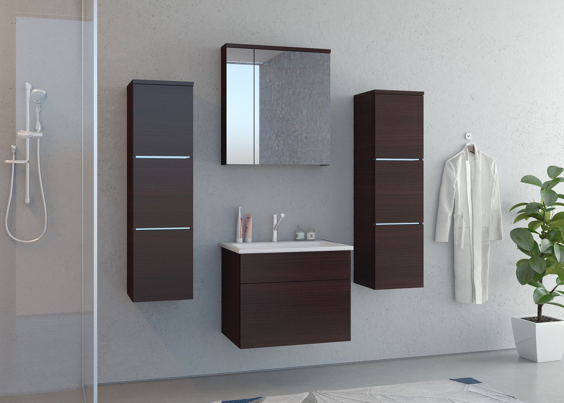 Badezimmermöbel Set Porta – Wenge