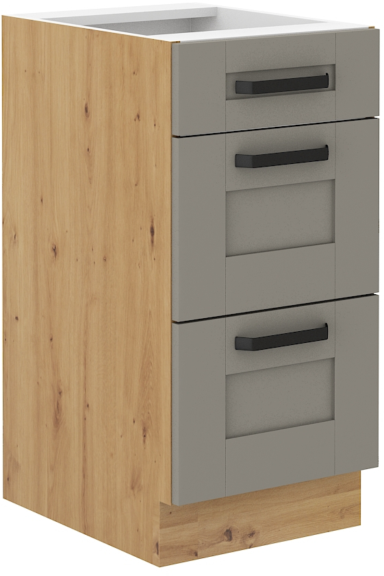 Unterschrank 40 cm mit Schubladen LUNA CLAY Grau / Artisan GR/AR