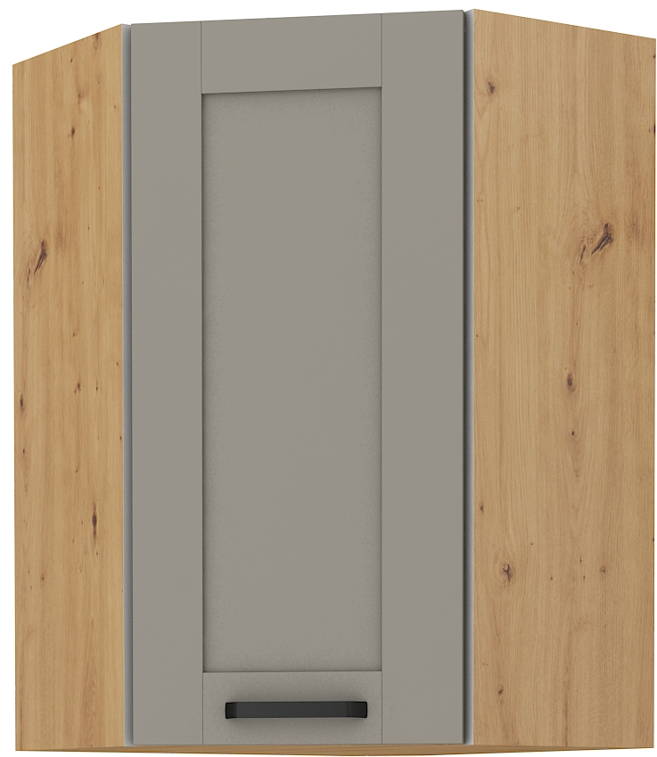 Eckoberschrank 60x60 cm / 90 cm LUNA CLAY Grau / Artisan GR/AR