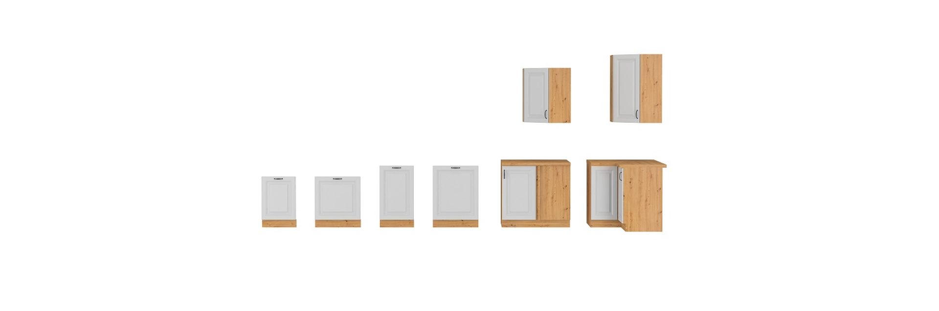 Landhausküche  weiß matt - U-Form 265/300/180 cm