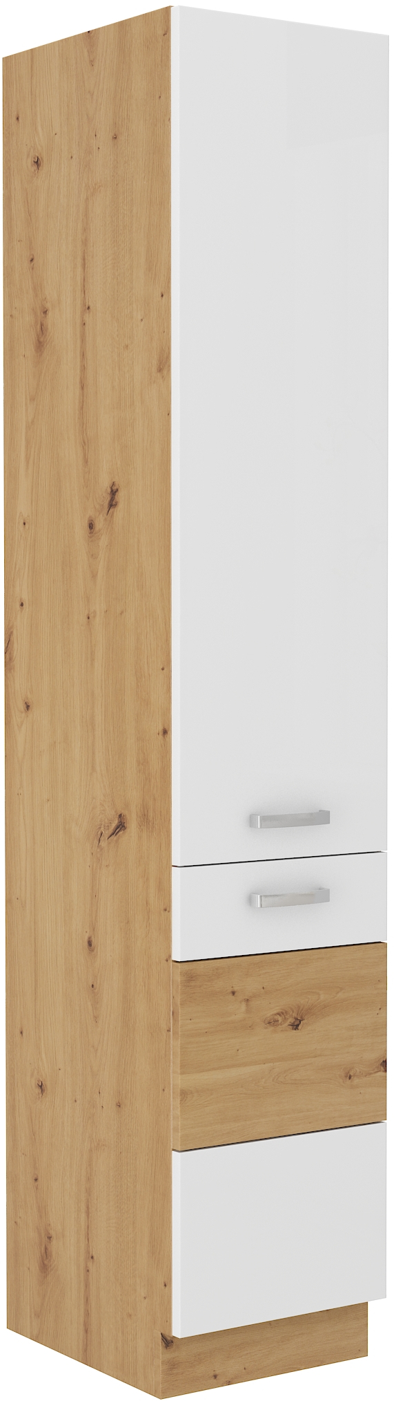 Hochschrank 40 cm / 210cm Artisan Weiss HG