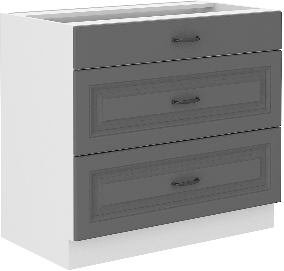 Unterschrank 80 cm mit Schubladen STILO DUST Grau / Weiss GR/WH