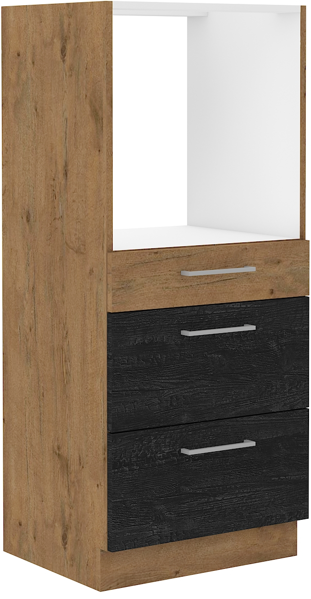 Backofenschrank 60 cm / 145cm mit Schubladen VIGO DARK