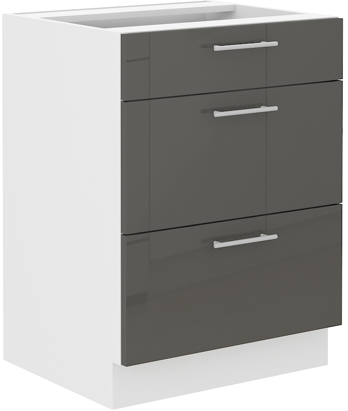Unterschrank 60 cm mit Schubladen LARA Grau HG