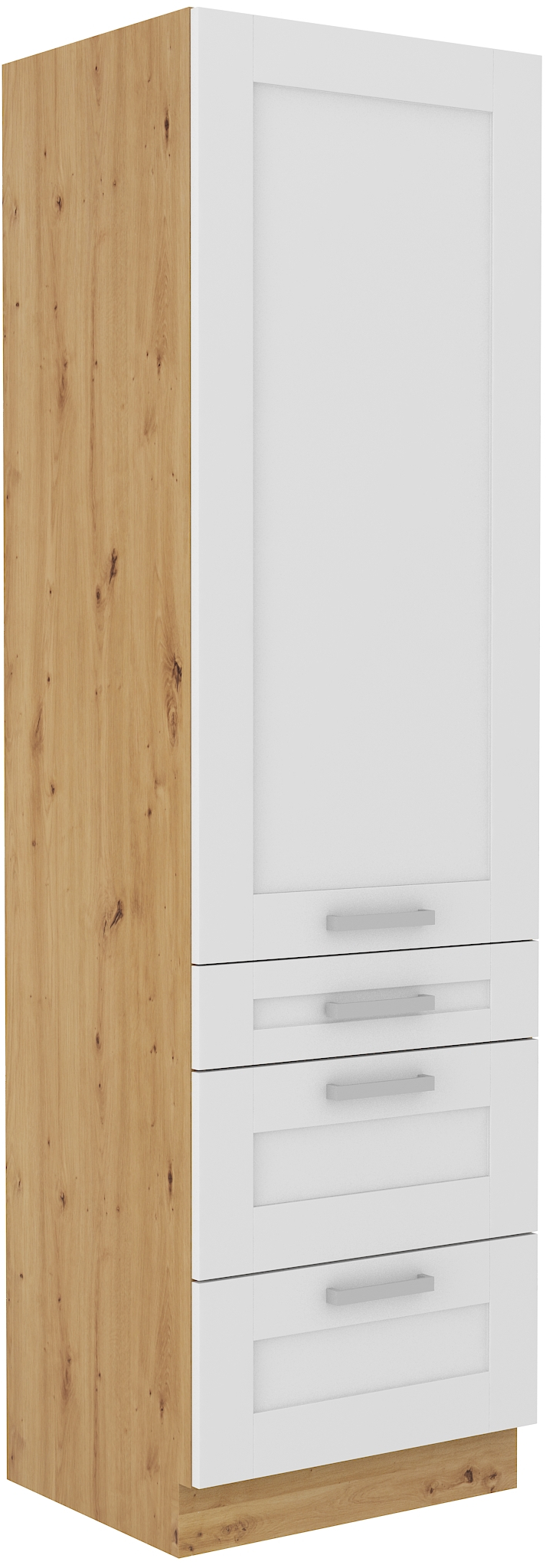 Hochschrank 60/210 cm mit 3 Schubladen - LUNA WH/AR