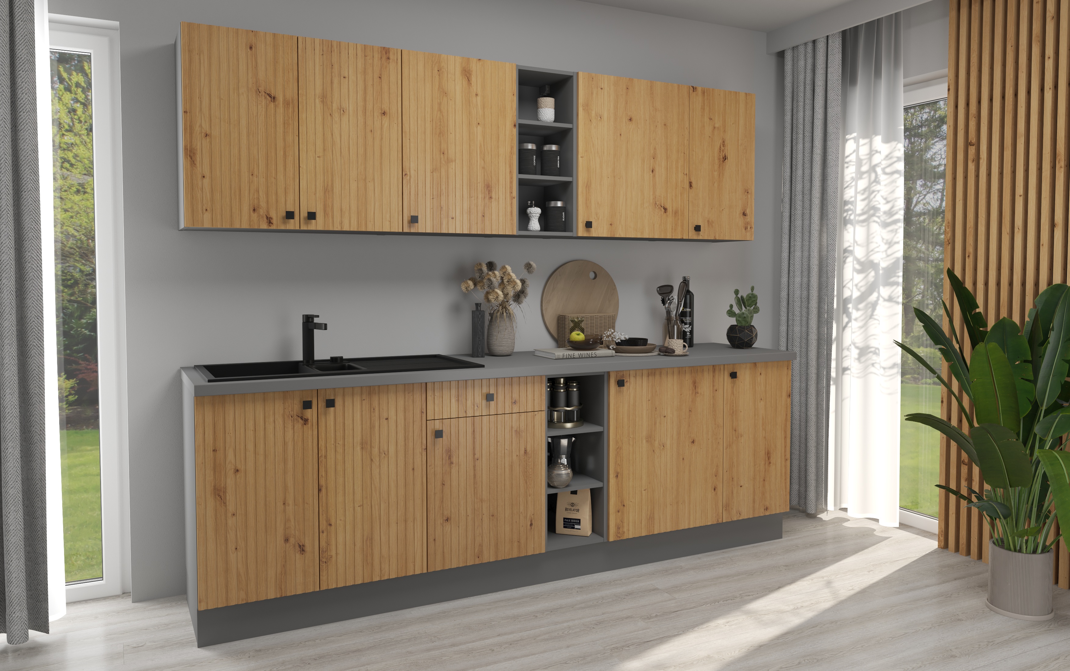 Küche AVA 260 cm Eiche Artisan