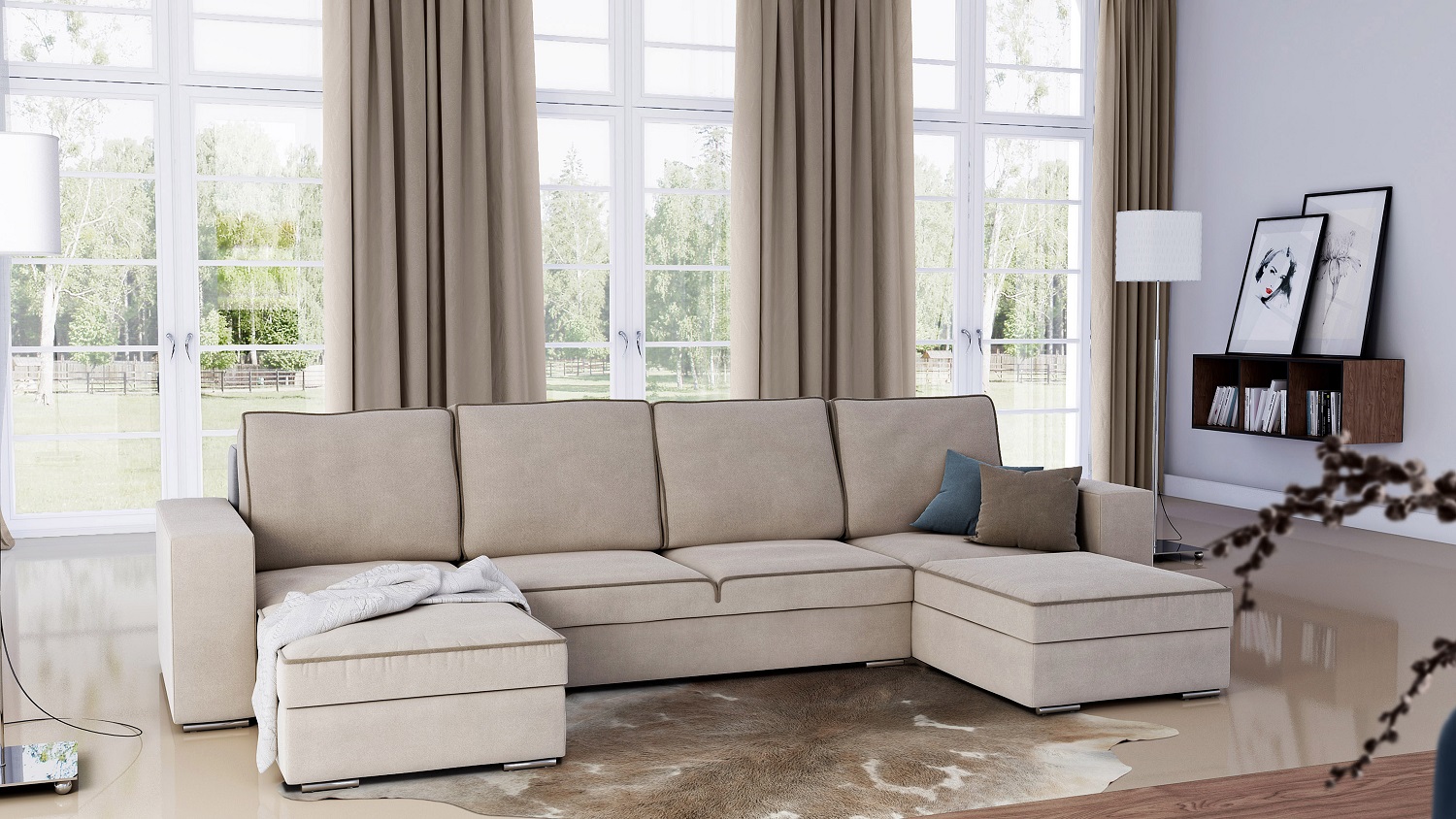 Wohnlandschaft Ascot mit Bettfunktion