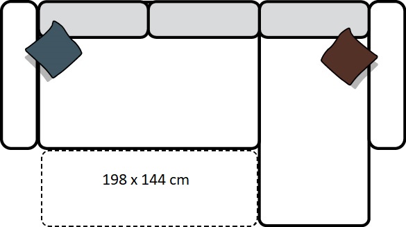 Wohnlandschaft Riminni mit Bettfunktion / rechte Schenkel