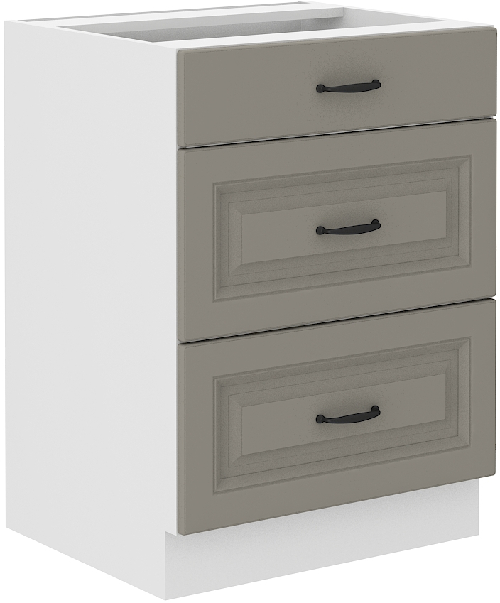 Unterschrank 60 cm mit Schubladen STILO CLAY Grau / Weiss GR/WH