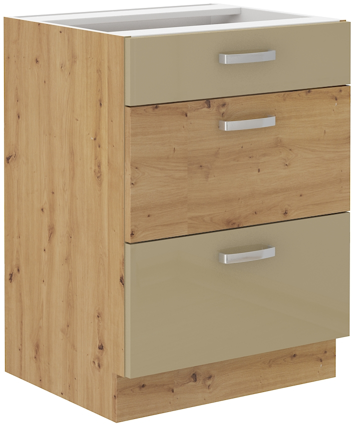 Unterschrank 60 cm mit Schubladen ARTISAN Cappucino HG