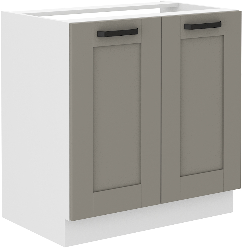 Spülenunterschrank 80 cm LUNA CLAY Grau / Weiss GR/WH