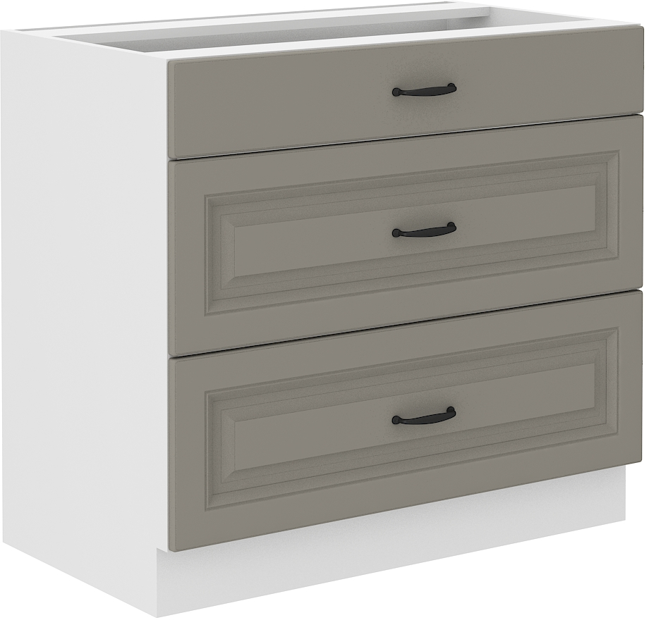Unterschrank 80 cm mit Schubladen STILO CLAY Grau / Weiss GR/WH