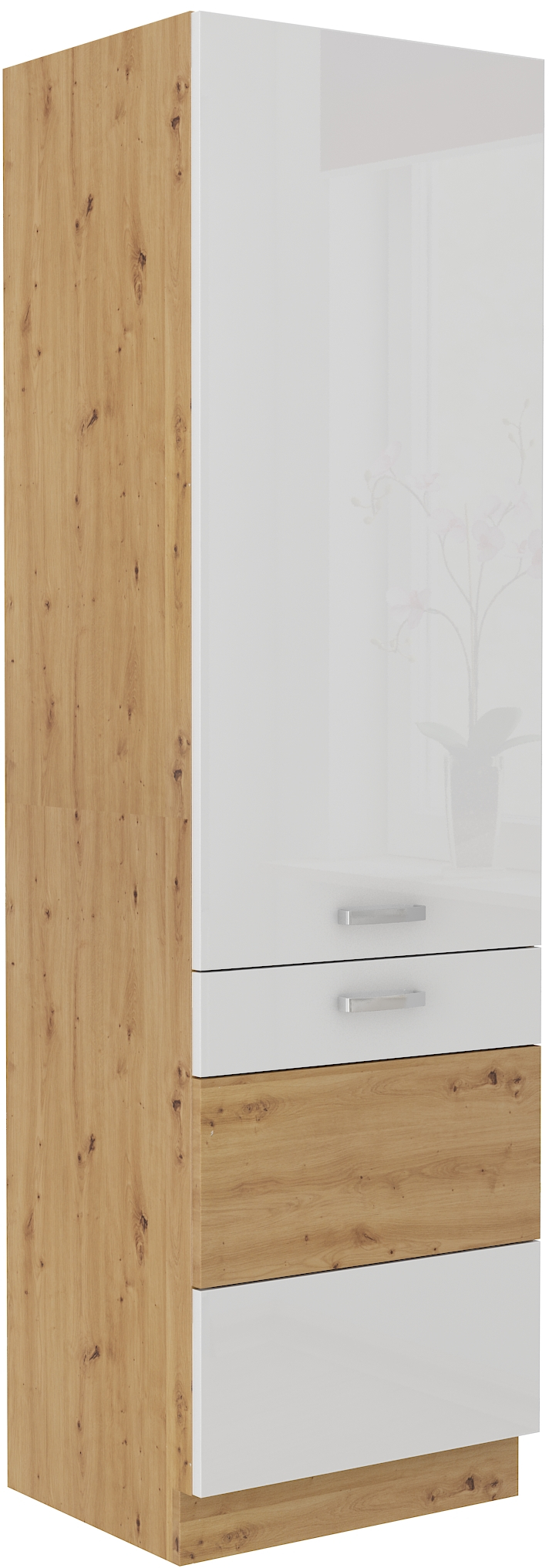 Hochschrank 60 cm / 210cm Artisan Weiss HG