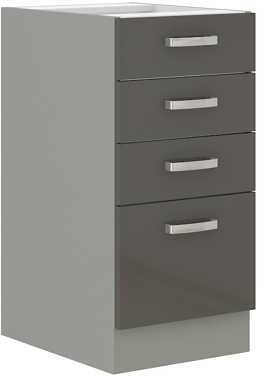 Unterschrank 40 cm mit 4 Schubladen Grey