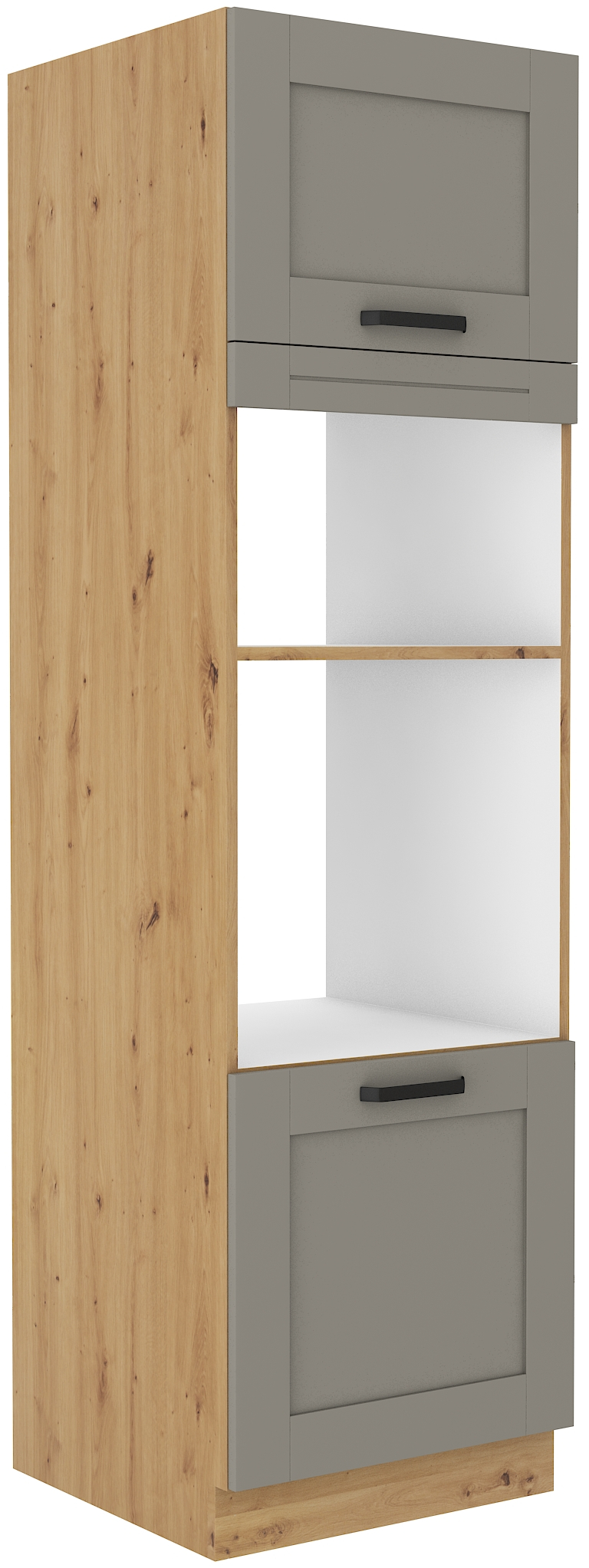 Backofenschrank für Mikrowelle 60 cm / 210cm LUNA CLAY Grau / Artisan GR/AR